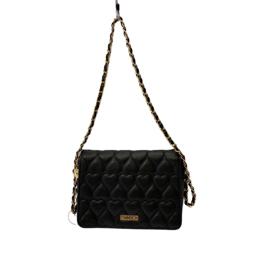 MOSCHINO◇ショルダーバッグ/BLK/ブラック/黒/モスキーノ/キルティング 