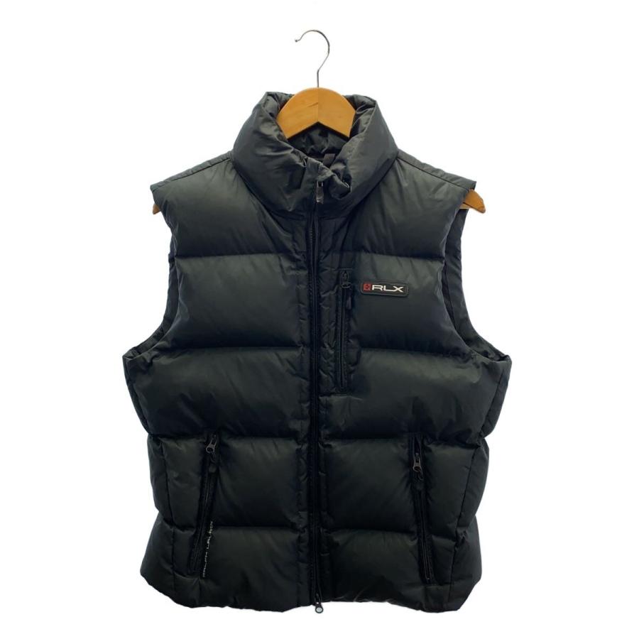 RALPH LAUREN◇ダウンベスト/S/ポリエステル/BLK/ブラック/黒/無地