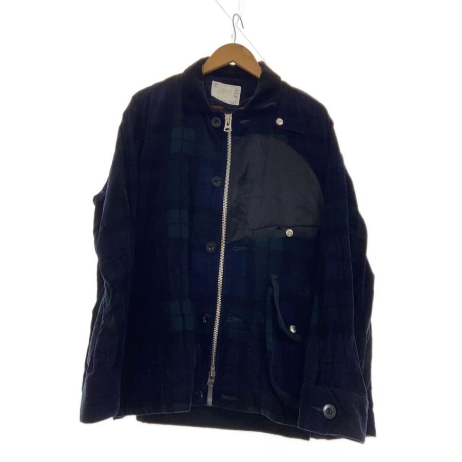 sacai◇ジャケット/1/コットン/NVY/チェック/20-02350M : セカンド