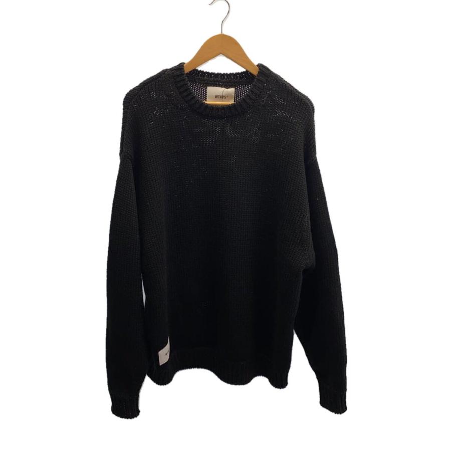 WTAPS◇ニット・セーター(厚手)/2/ポリエステル/BLK/222MADT-KNM02