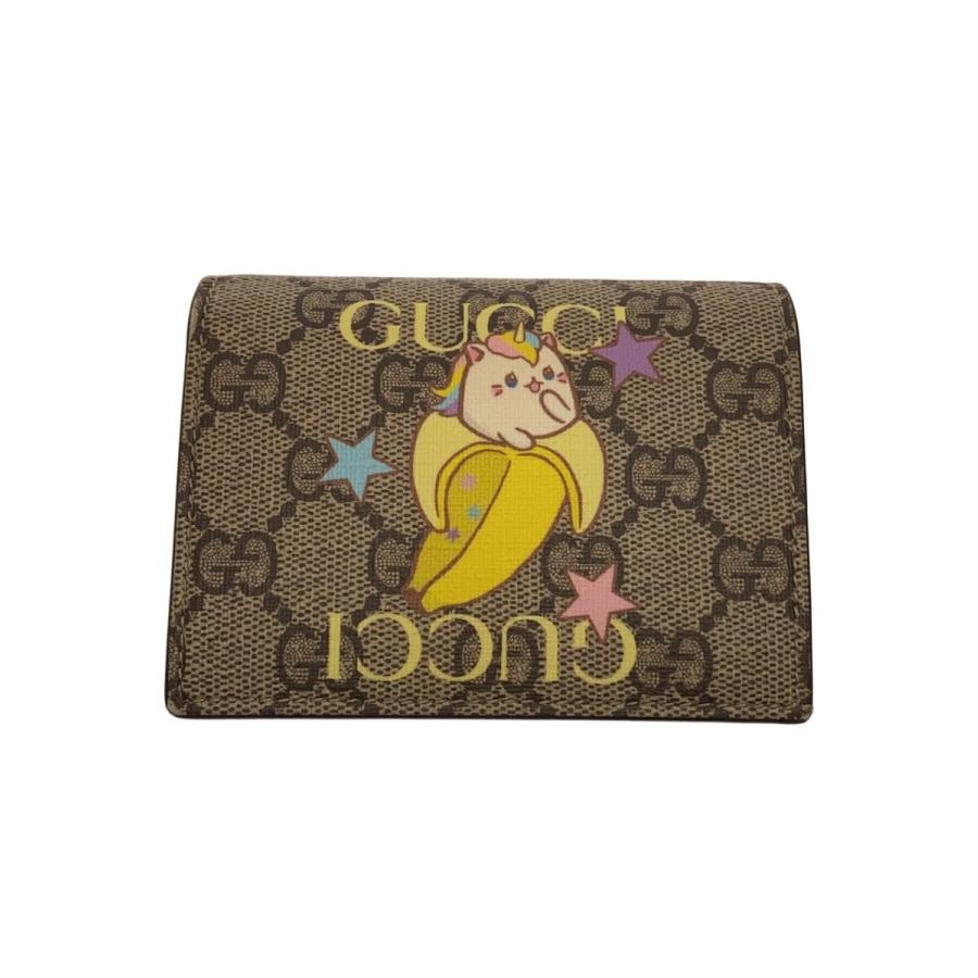 GUCCI◇2つ折り財布_GGスプリーム/PVC/BRW/総柄/レディース : セカンド