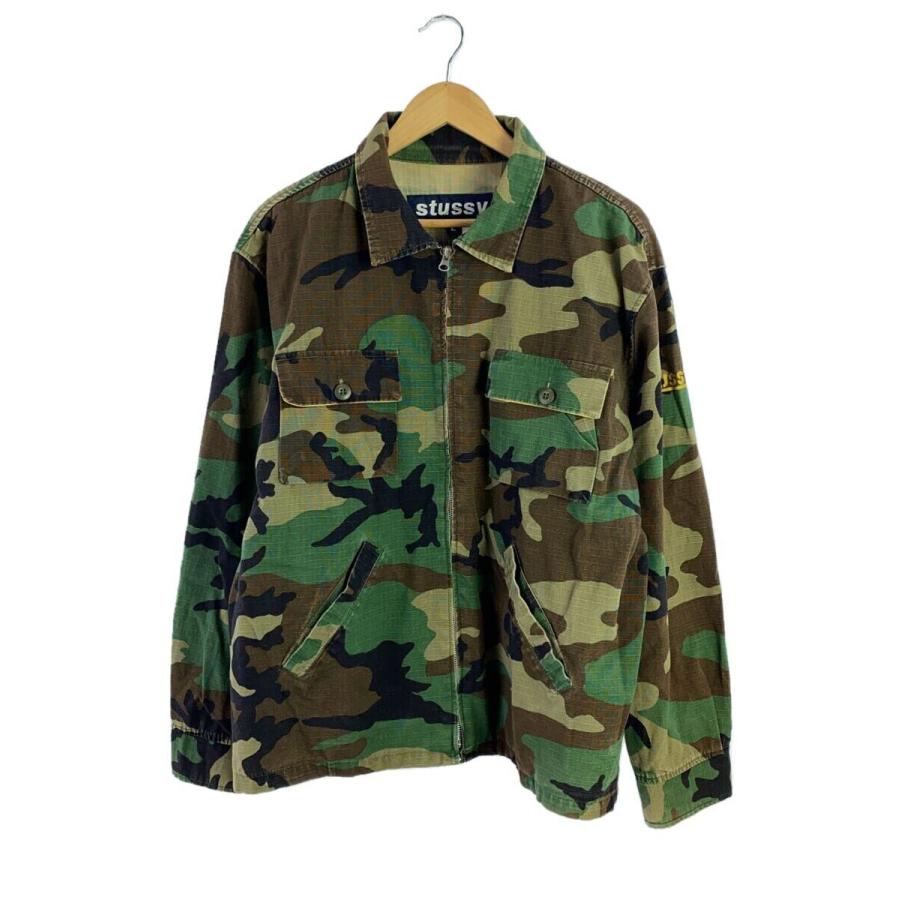 STUSSY◇ジャケット/L/コットン/マルチカラー/カモフラ 