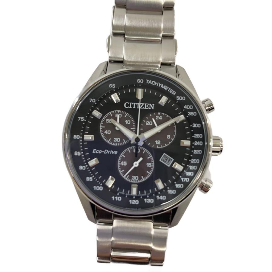 CITIZEN◇ソーラー腕時計/アナログ/ステンレス/BLK/SLV/SS/h500