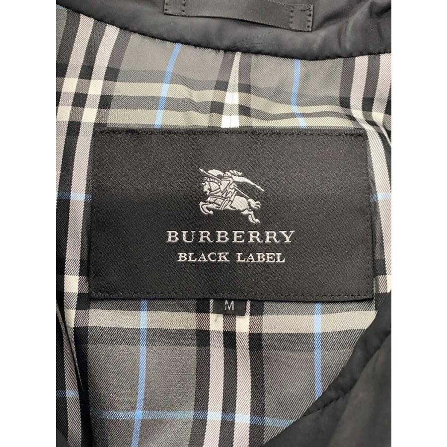 BURBERRY BLACK LABEL◇ステンカラーコート/M/ポリエステル/BLK/無地