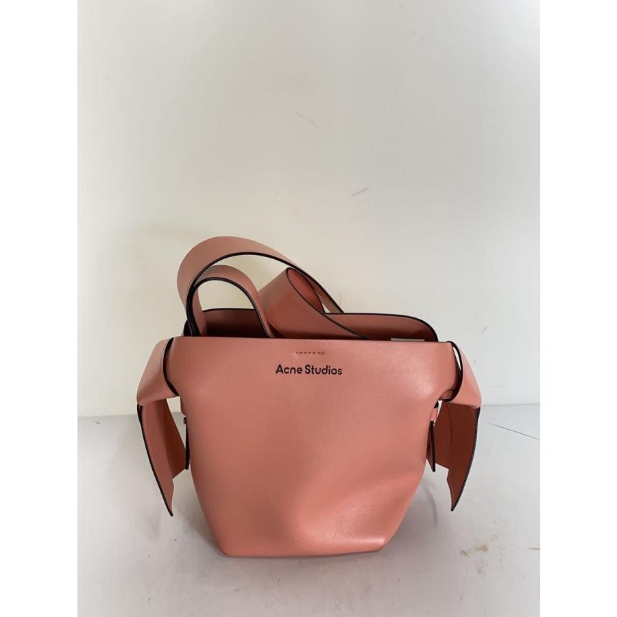 Acne Studios クラックレザー ハンドバッグ ピンク チャーム付き 