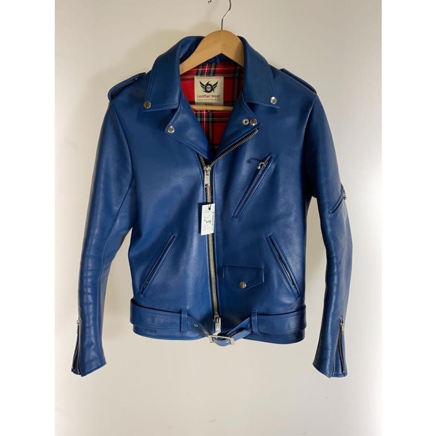 666 Leather Wear◇ダブルライダースジャケット/36/牛革/BLU