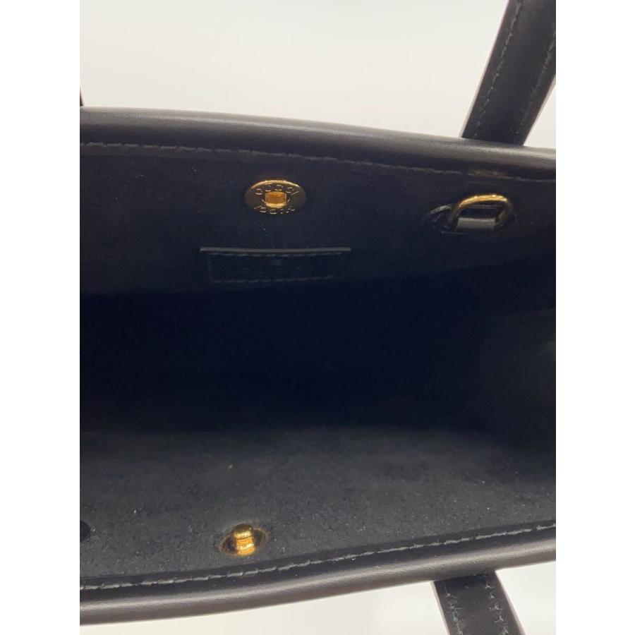 GUCCI◇GG スーパーミニバッグ/ショルダーバッグ/レザー/BLK 