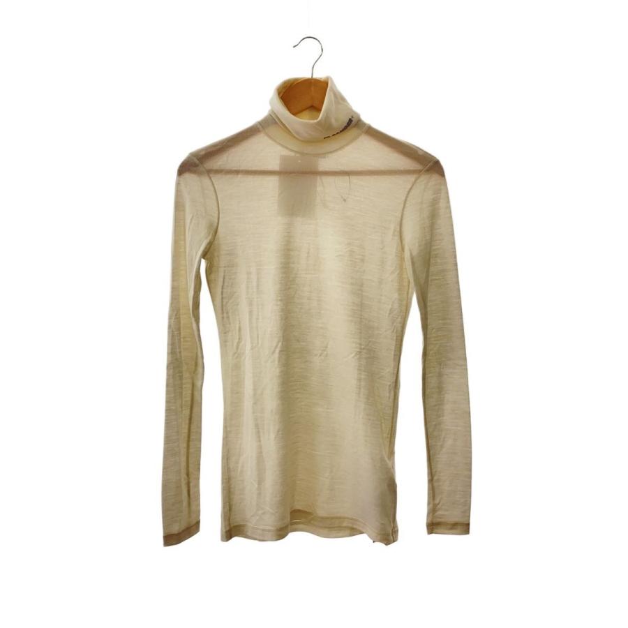 JIL SANDER◇ロゴタートルネックカットソー/長袖カットソー/XS