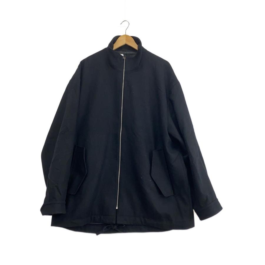 stein◇22AW/MELTON ZIP HALF COAT /M/ウール/BLK/ST.415-1