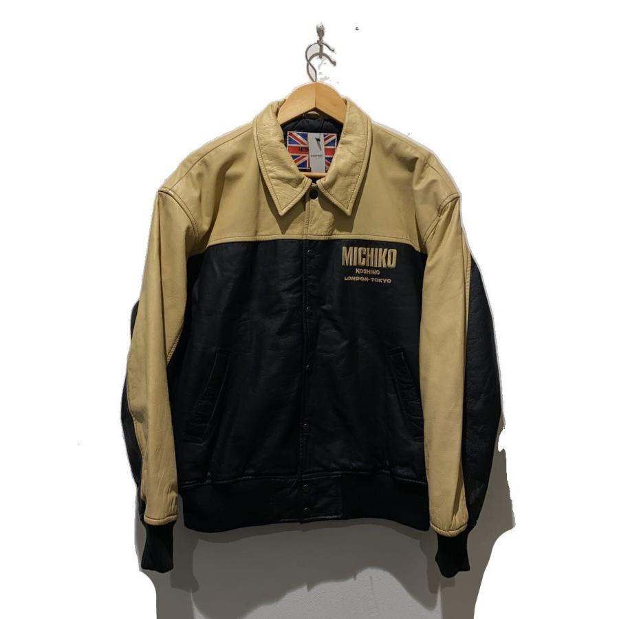 MICHIKO LONDON◇90s/レザージャケット・ブルゾン/L/牛革/BEG