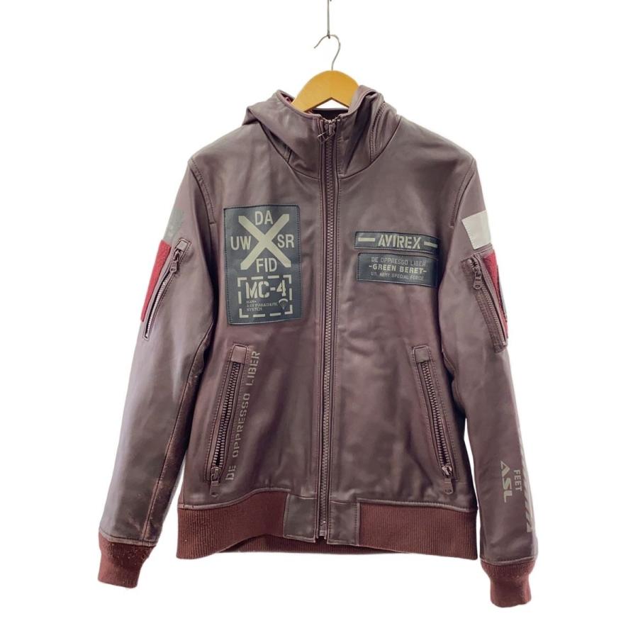 AVIREX◇レザージャケット・ブルゾン/XL/羊革/BRD/6191061/LEATHER