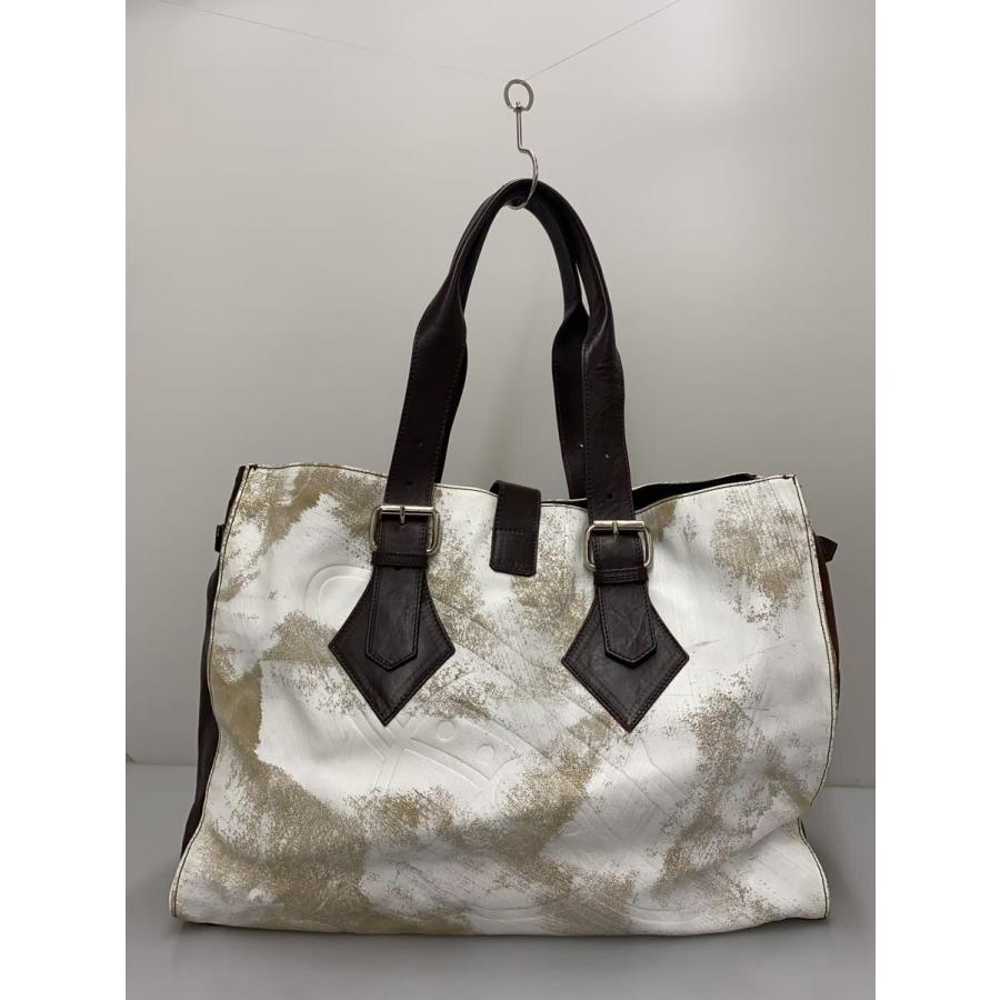 Vivienne Westwood◇トートバッグ/レザー/WHT// : セカンドストリート