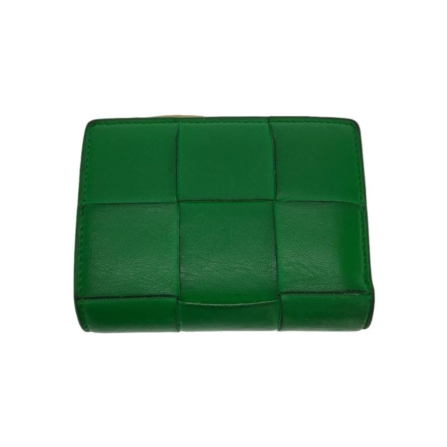 【美品】Bottega Veneta 二つ折り財布 グリーン BOTTEGA VENETA◇2つ折り財布/レザー/グリーン/レディース