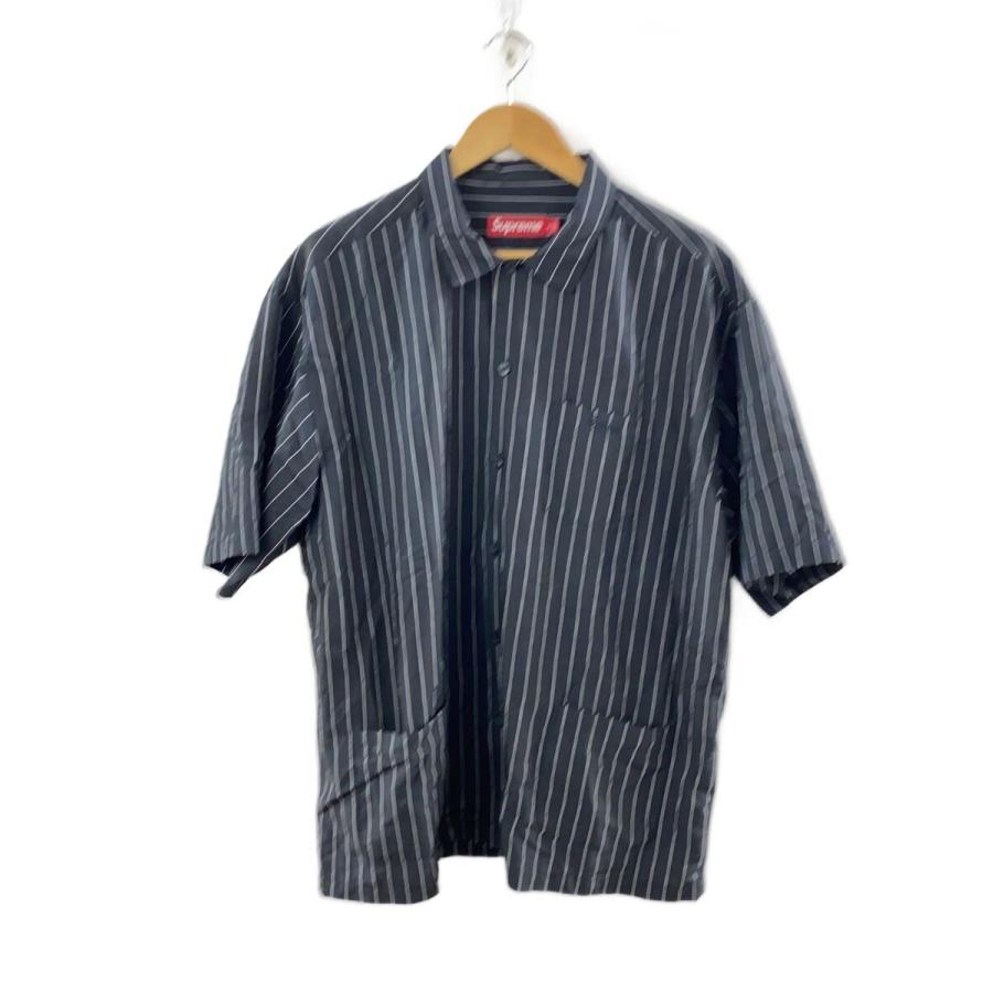 Supreme◇半袖シャツ/XL/レーヨン/BLK/ストライプ// : セカンド
