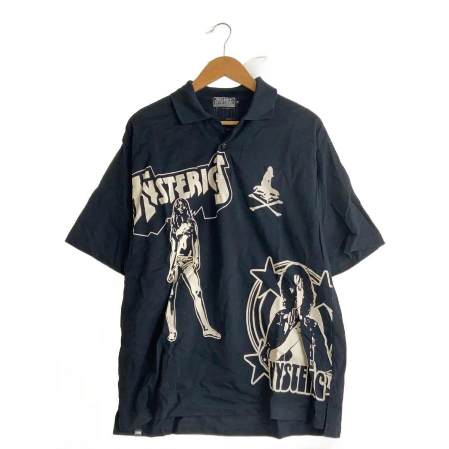 HYSTERIC GLAMOUR◇METAL GUID/ポロシャツ/M/コットン/BLK/02261CH02