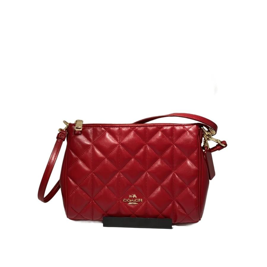 COACH◇キルティングレザーショルダーバッグ/レザー/RED : セカンド 