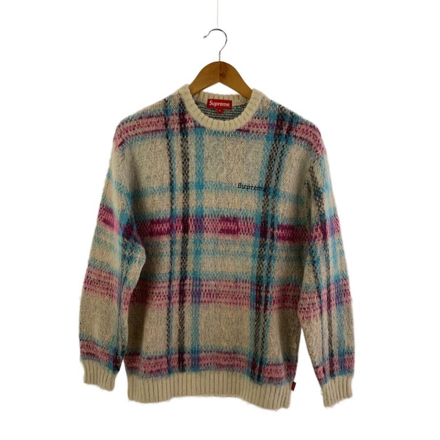 Supreme◇brushed plaid sweater/ニット・セーター(厚手)/S/アクリル