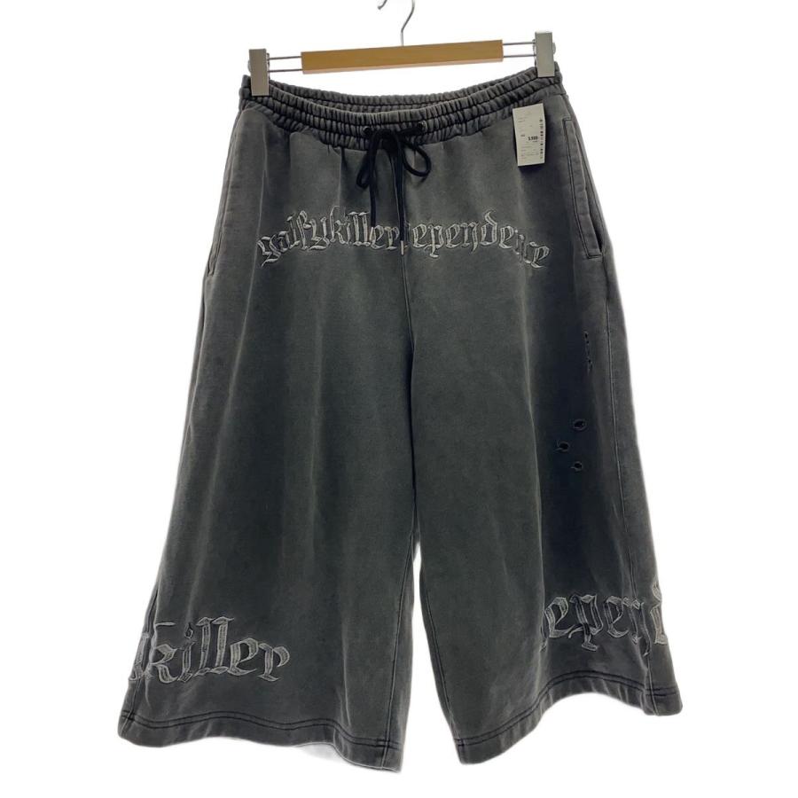 【新品】クレイジービー GAKKIN ショートパンツ XL ※巾着付き GALFY◇ショートパンツ/XL/コットン/GRY/無地/142022/病みに染まりし