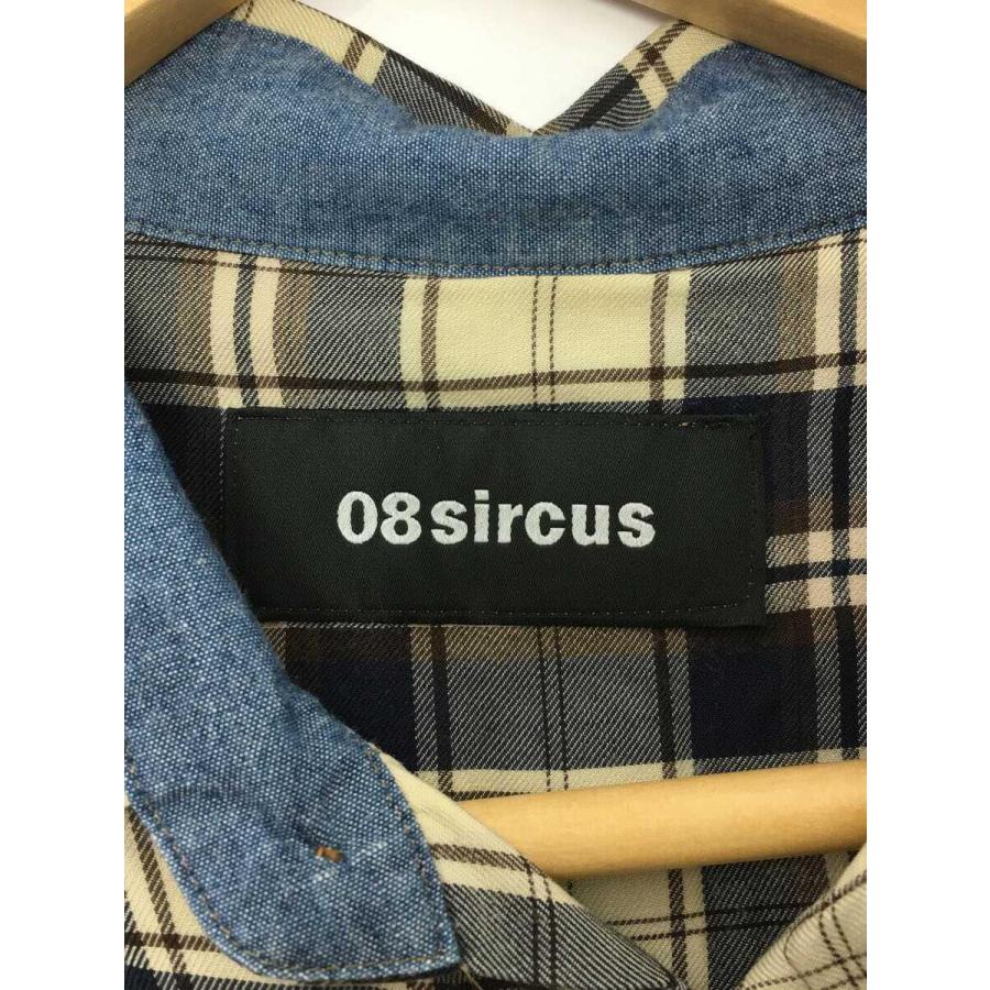 08 sircus◆長袖シャツ/46/チェック/キュプラ100％/右袖ボタン取れ/ベージュ/ゼロエイトサーカス｜ssol-shopping｜03