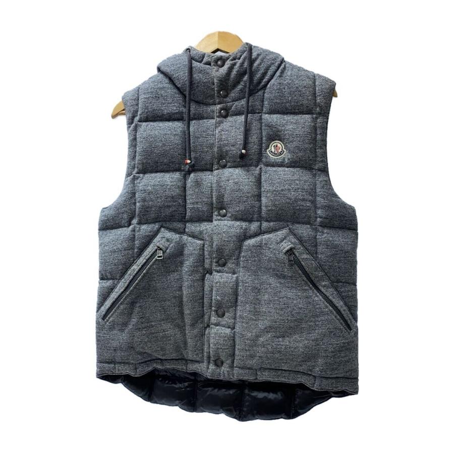 MONCLER◇フロント汚れ有/ダウンベスト/2/コットン/GRY/シャトリューズ