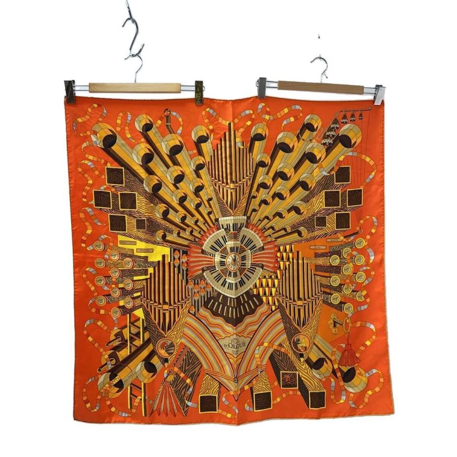 HERMES◇スカーフ/シルク/ORN/総柄/レディース/point d orgue/カレ90