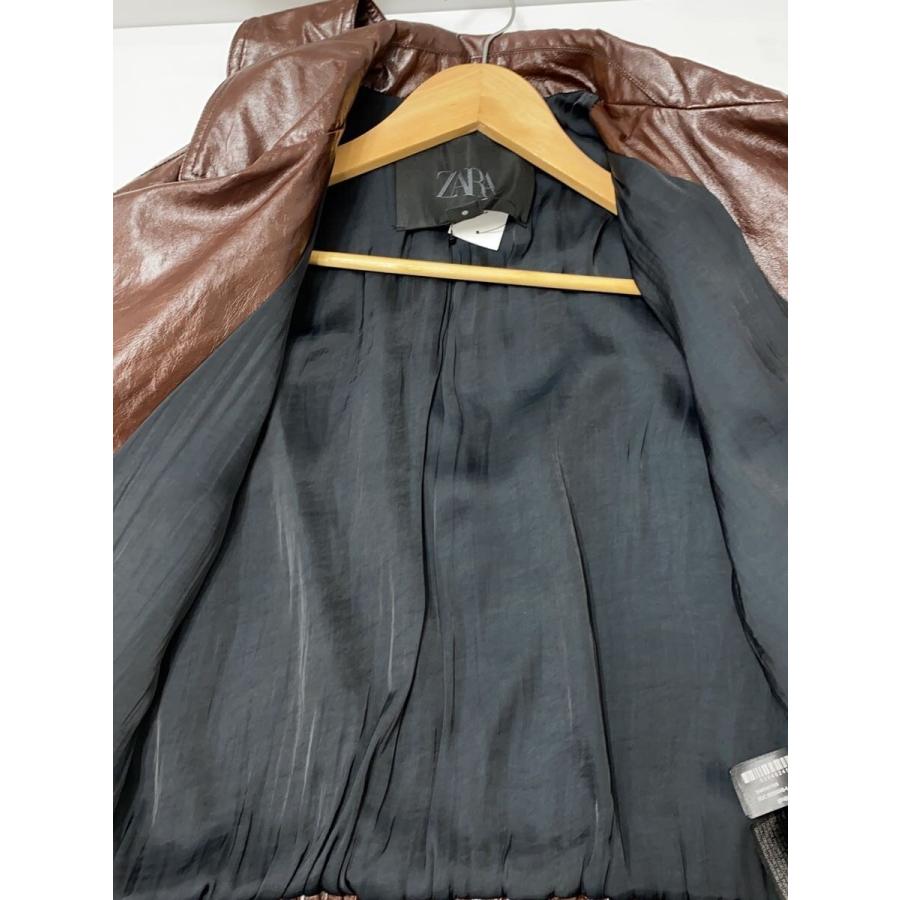 ZARA◇SHINY JACKET/ダブルライダースジャケット/S/フェイクレザー