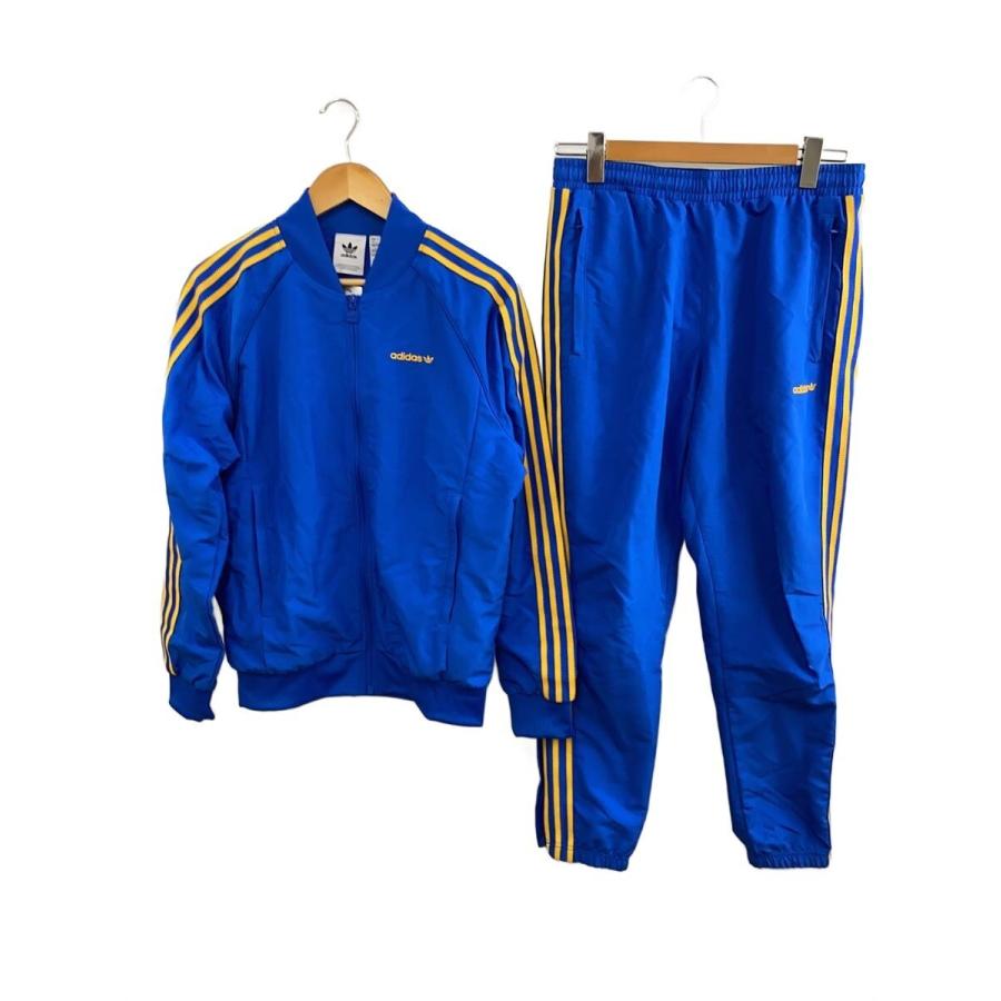adidas◇セットアップ/ジャージ/XL/コットン/BLU/無地/3HM001 