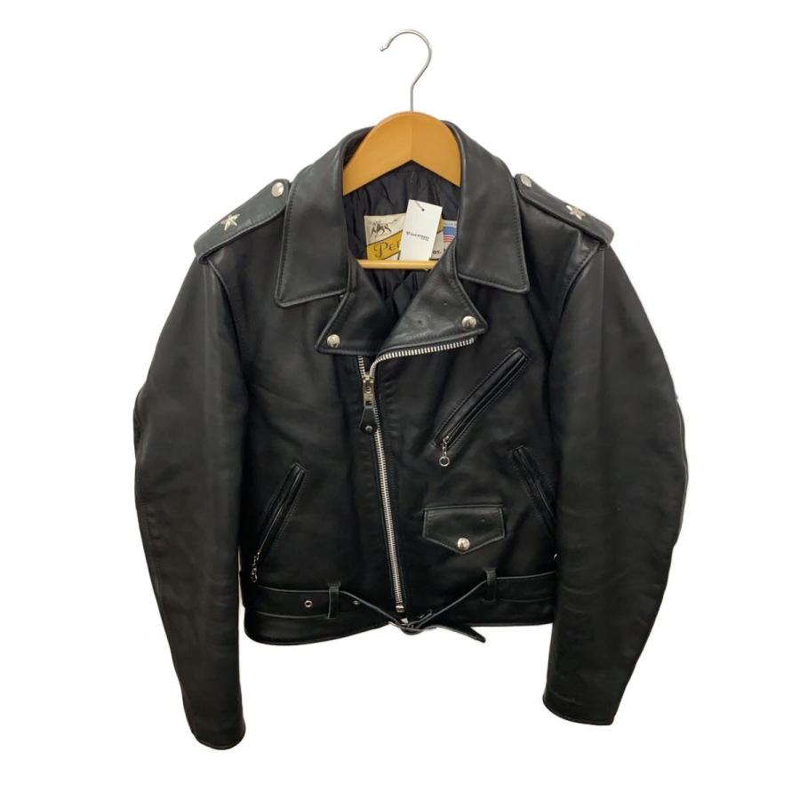 Schott◇ダブルライダースジャケット/36/レザー/BLK/613// : セカンド