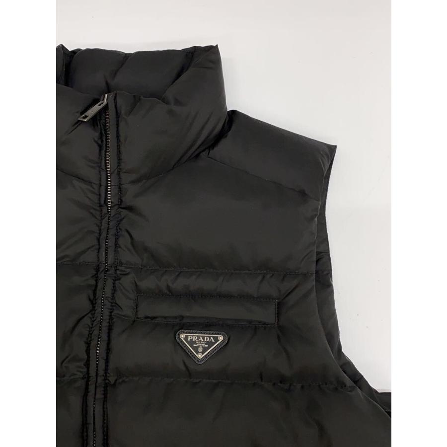 正規品★PRADA トライアングルロゴ ダウンベスト SGJ191【52】 PRADA◇トライアングルロゴ/ダウンベスト/52/三角ロゴ/BLK/SGJ191 R132