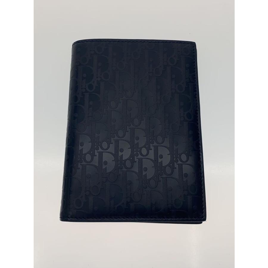 Christian Dior◇トロッターロゴ_パスポートケース・カバー/レザー/NVY