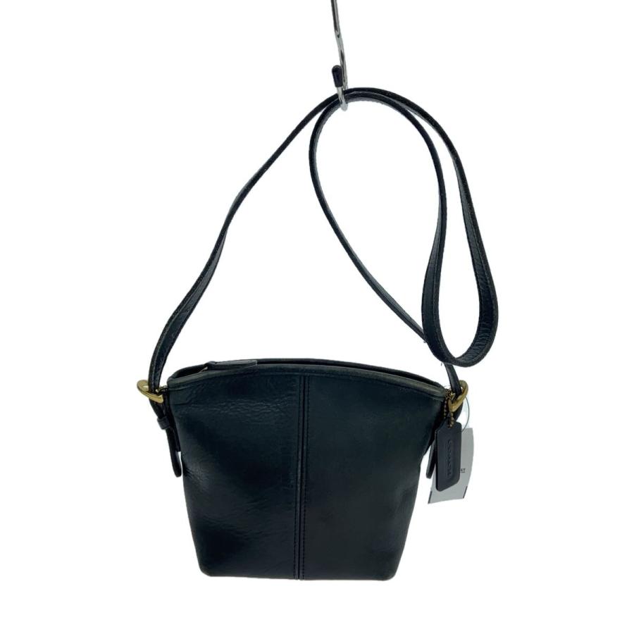 COACH◇オールドコーチ/ショルダーバッグ/レザー/BLK/無地/4107 