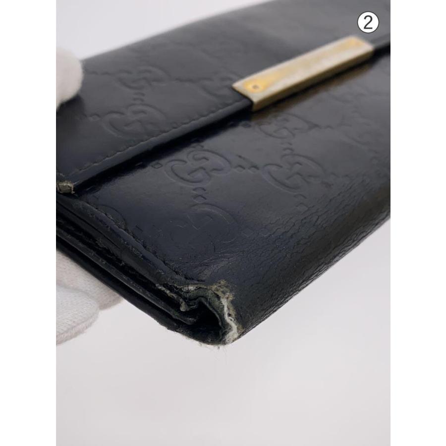 GUCCI◇長財布_グッチシマ/レザー/BLK/総柄/メンズ : セカンド