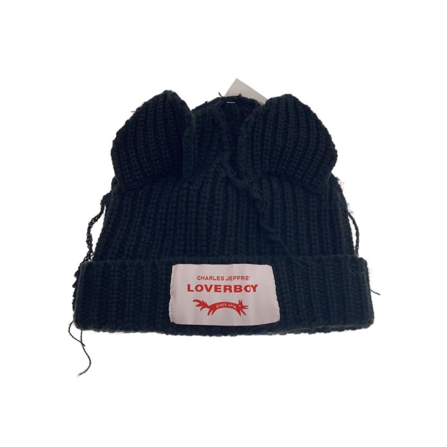 【最終値下げ⚠️】CHARLES JEFFREY LOVERBOY 猫耳ニット帽 CHARLES JEFFREY LOVERBOY◇猫耳ニット帽/ウール/BLK/メンズ