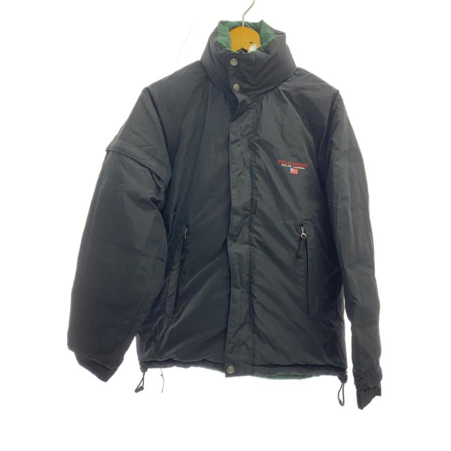 POLO SPORT◇リバーシブル/ダウンジャケット/S/コットン/BLK/アニマル