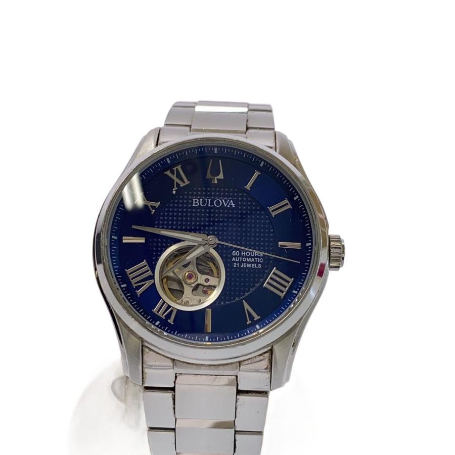 BULOVA◇自動巻腕時計/アナログ/ステンレス/NVY/SLV/96A218 : セカンド