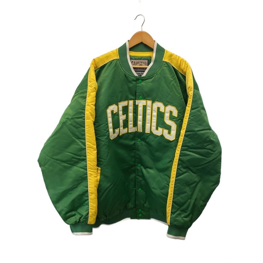 HARDWOOD CLASSICS NBA/スタジャン/3L/ポリエステル/GRN/BOSTON 