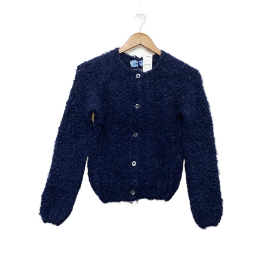 PRADA◇カーディガン(厚手)/38/モヘア/NVY/無地/P25G83/? NULL