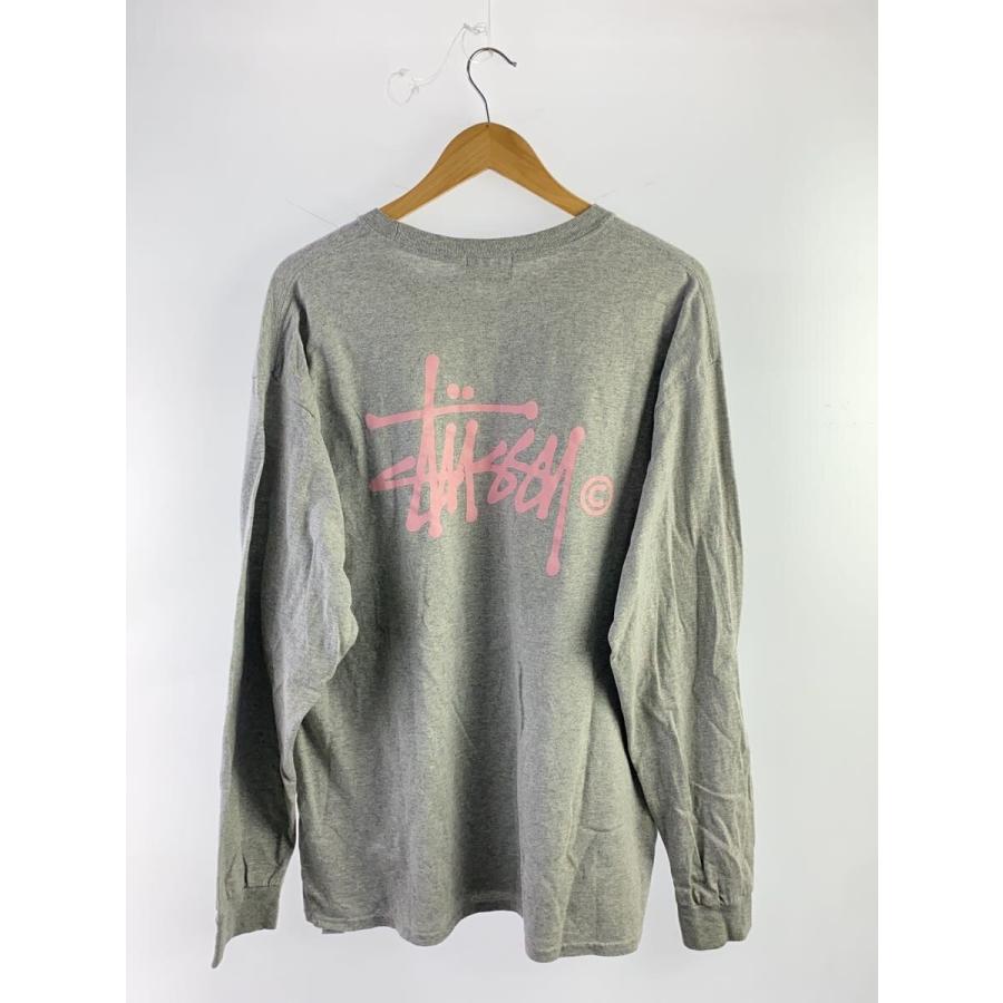 STUSSY◇長袖Tシャツ/ロンT/バックロゴ/S/コットン/GRY STUSSY◇長袖Tシャツ/ロンT/バックロゴ/S/コットン/GRY