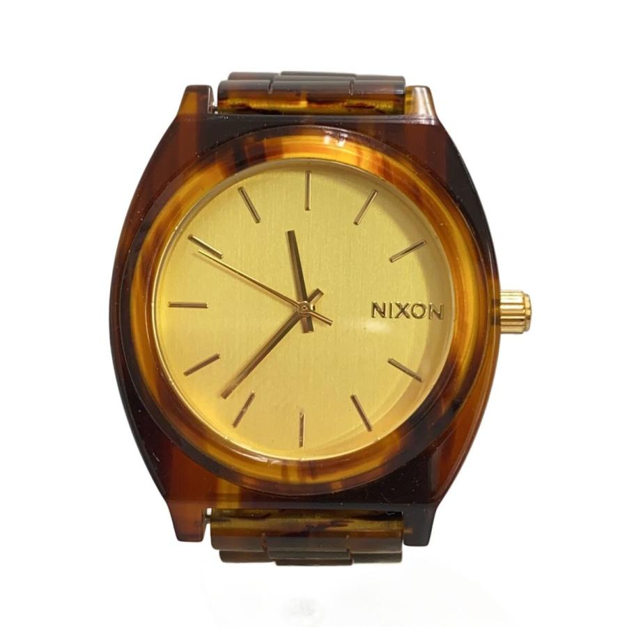 NIXON◇腕時計/アナログ/--/GLD/BRW/the time teller acetate