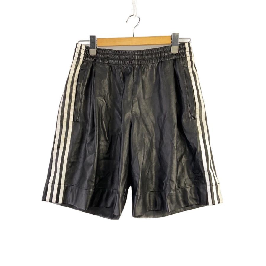adidas◇ショートパンツ/L/フェイクレザー/BLK/無地/iz4043