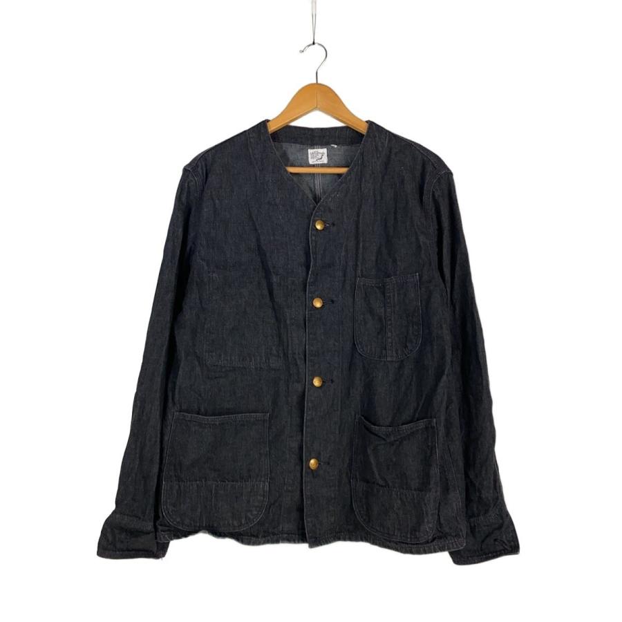 orSlow◇ノーカラーデニムカバーオール/2/コットン/ブラック