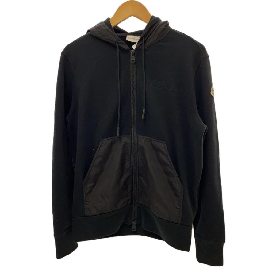 MONCLER◇モンクレール/ジップパーカー/S/コットン/ブラック/無地 