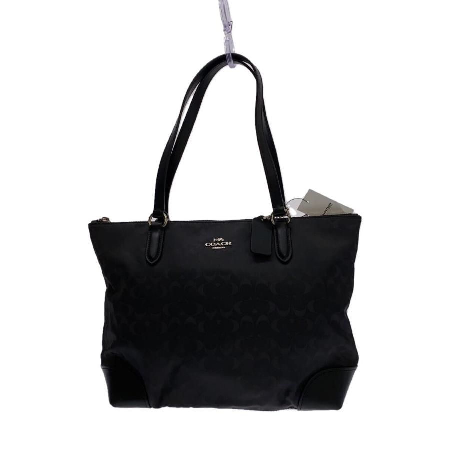 COACH◇COACH/トートバッグ/ナイロン/ブラック/総柄/F73184 COACH◇COACH/トートバッグ/ナイロン/ブラック/総柄/F73184