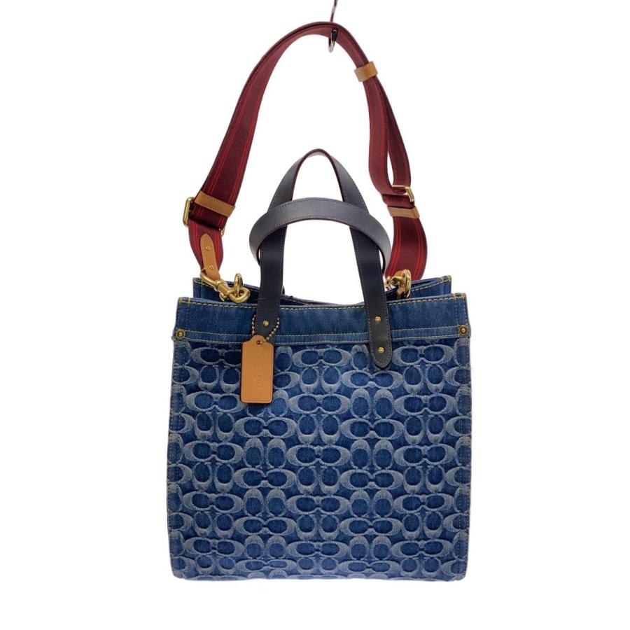 COACH◇トートバッグ/キャンバス/インディゴ/シグネチャー/総柄/B2281