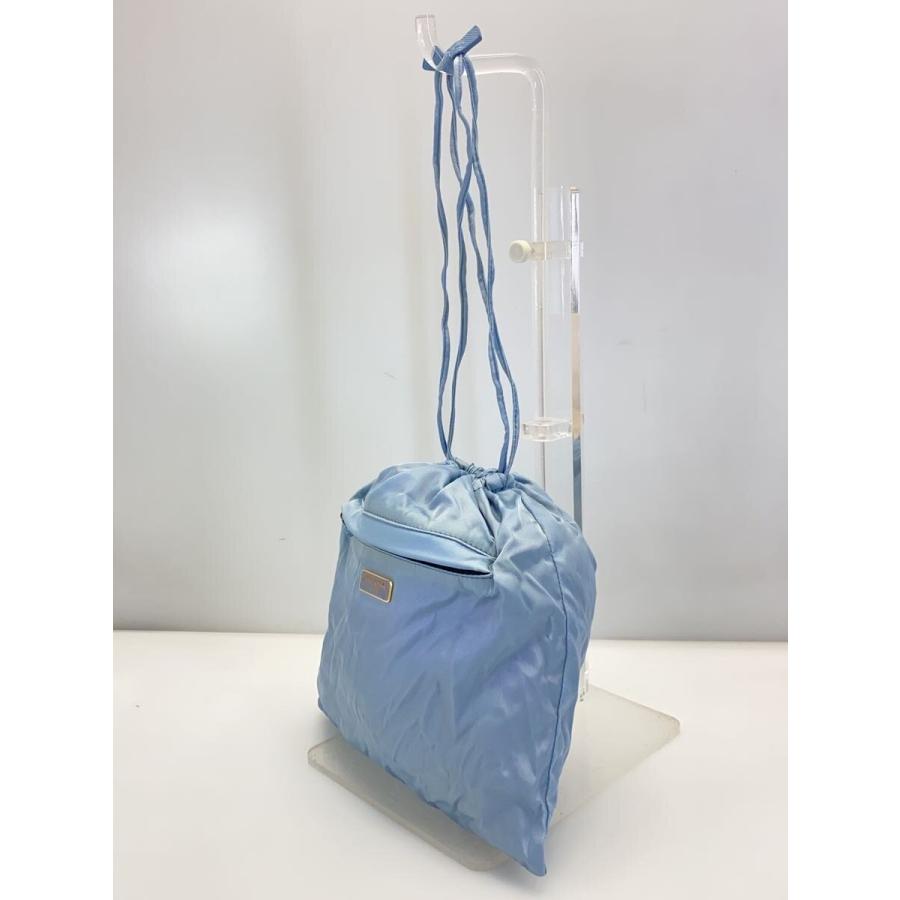 PRADA ナイロン　ブルー　 ポーチ　巾着 PRADA◇パッカブル/巾着ポーチ/ナイロン/BLU/無地 : セカンド