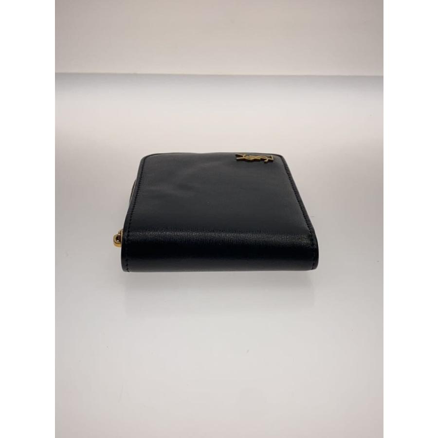 YVES SAINT LAURENT◇2つ折り財布/レザー/BLK/メンズ// : セカンド