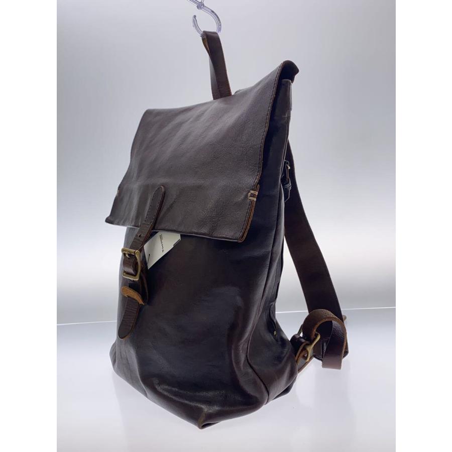 SLOW◇フラップリュック/レザー/ブラウン/スレキズ汚れあり