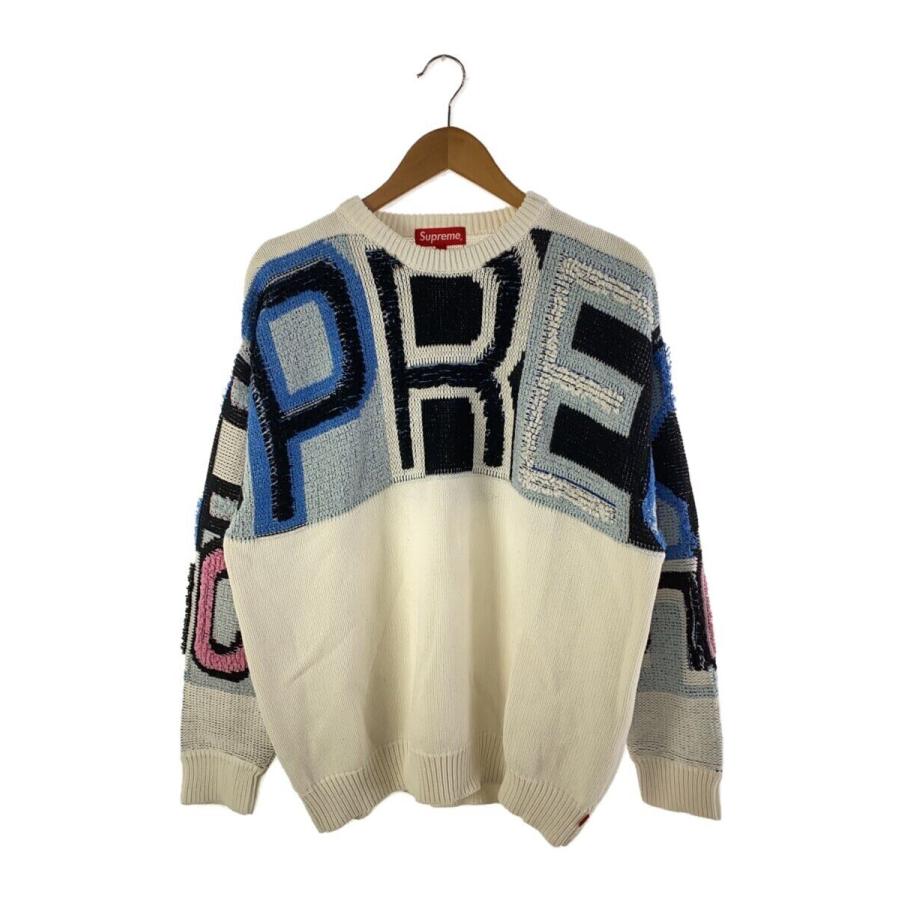 Supreme 21AW Chenille Logo Sweater セーター Supreme◇21AW/Chenille Logo Sweater/ニット・セーター(厚手)/L