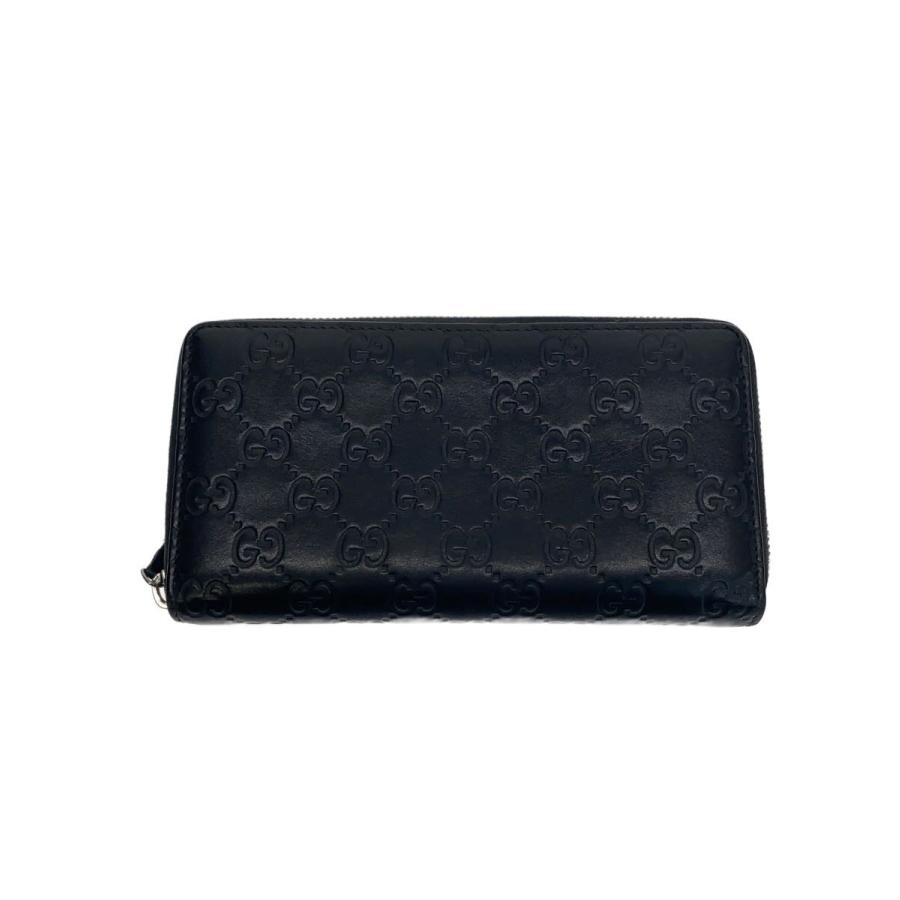 Gucci 黒 レザー 長財布 GUCCI◇長財布_アヴェル_グッチシマ/レザー/BLK/総柄/メンズ/307987