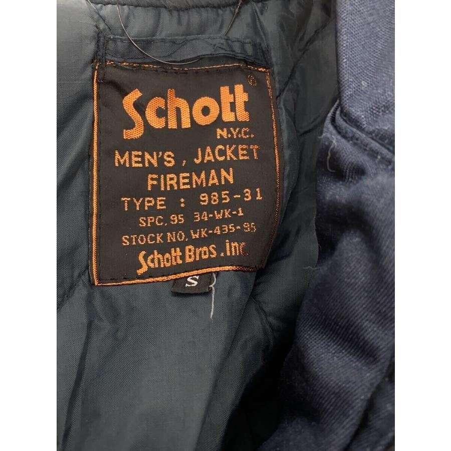 Schott◇ジャケット/S/ナイロン/ネイビー/無地/985-31/ファイヤーマン